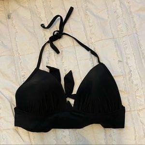 aerie black longline bikini top